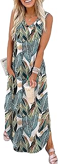 Summer Dresses Maxi Dress Vacation Beach Sundresses 2025 with Pockets