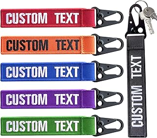 Personalized keychain, Custom Double Sided Embroidery Luggage Tags, Keychain Tag with Text/Number, Keyring Accessories For Rooms Motorcycle Car Backpacks