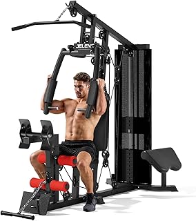 JELENS Home Gym, Multifunctional H11 Home Gym Equipment, Workout Station with 150LBS Weight Stack, Exercise Equipment with Pulley System for Full Body Training