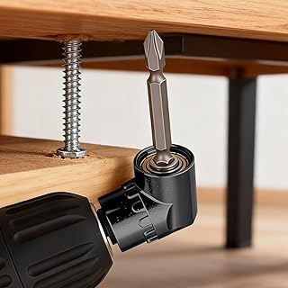 Right Angle Drill Driver, 105 Degree Adapter for Electric Drill, Screwdriver, and DIY Home Projects Black