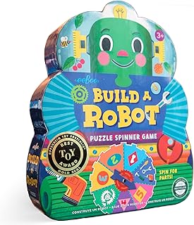 eeBoo Build a Robot Spinner Game - Award Winning Number Matching Robot Building Game, Screen-Free Fun for 2-4 Players, Kids Ages 3 and up