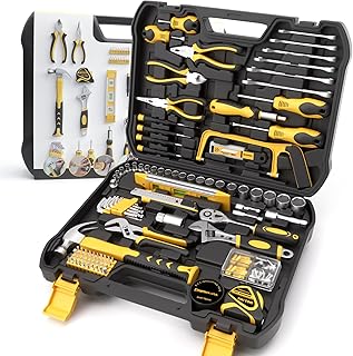 199 Piece Tool Kit for Home,General Household/Auto Repair Tool Set,Basic Hand Tool Kit with Socket Wrench,Tool Box Case for Men,Perfect for Diyer Handyman Homeowner