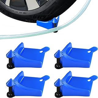 4 Pcs Car Tires Hose Guides Roller for Car Washing, Premium Tire Hose Roller Preventing Stucking and Snagging Under Tires, Detailing Accessories for Car, Motorcycle and Truck Washing(Blue)