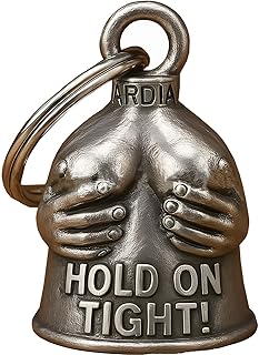 Motorcycle Bell Keychain - Biker Good Luck Charm with Hanger, Metal Accessory for Riding, Car, Men Women Gift