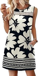 Summer Dresses for Women 2026 Beach Vacation Spring Fashion Clothing Lace Mini Tank Dress with Pockets