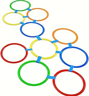 10 Hoops & 10 Connectors Set - Agility Training Rings for Fitness Drills, Active Workouts, Indoor & Outdoor Exercise Equipment