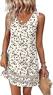 Summer Dresses for Women 2026 V Neck Sleeveless Lace Boho Dress Elegant Classy Spring Beach Vacation Outfits