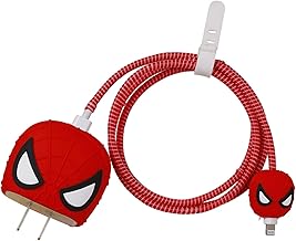 3D Cute Cartoon Charger Protector Case - Compatible for Apple 20W USB-C Power Adapter and Lightning Cable, No.15(4in1)