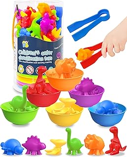 Yetonamr 48 Pcs Counting Dinosaurs Montessori Toys for 3 4 5 Years Old Boys Girls, Toddler Preschool Learning Activities Toy for Kids Ages 3-5, 4-8, Birthday Gifts Sensory Toys