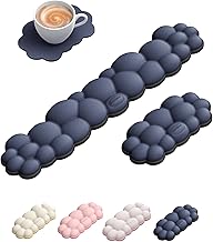 Vaydeer Cloud Keyboard Wrist Rest Set – Ergonomic Memory Foam Wrist Pad for Computer, Laptop & Gaming, Non-Slip Cute Desk Accessories for Office(Keyboard Rest + Mouse Rest + Coaster)