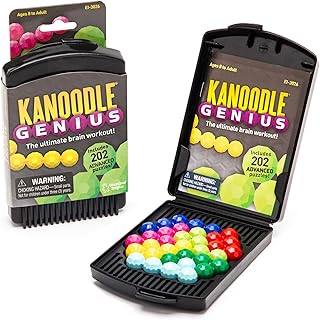 Educational Insights Kanoodle Genius - 3D Brain Teaser Puzzles, Single Player Brain Game, Handheld Travel Games for Kids, Challenging Logic Puzzle Games and Gifts for Kids, Teens & Adults Ages 8+