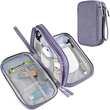 CAAORDKSO Travel Electronic Organizer Pouch Bag, Waterproof Portable Electronic Accessories Storage Multifunctional Case for USB, Cable, Cord, Charger, Phone, Power Bank, Earphone (Purple, Large)