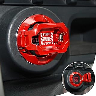???????? | Tybasthe Push Start Button Cover, Car Engine Start Stop Button Cover Protector, Cool Car Accessories Interior Decor Sticker Motorcycle Key Ignition Switch Cover, Red