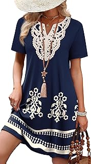 Summer Dresses for Women Casual Tshirt Boho Dress Wedding Guest Dresses Short Sleeve Fashion Beach Vacation Clothes