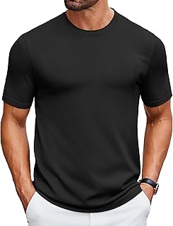 Mens Knit T-Shirts Casual Crewneck Short Sleeve Shirts Summer Tops Basic Pullover Tees