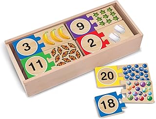 Melissa & Doug Self-Correcting Wooden Number Puzzles with Storage Box (40 pcs)