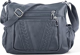 Crossbody Bags For Women Pocketbooks Soft PU Leather Purses and Handbags Multi Pocket Shoulder Bag