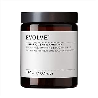 Evolve Organic Beauty - Natural Superfood Shine Hydrating Hair Mask | Small Batch, Vegan Clean Beauty (6.1 oz | 180 ml) Packaging May Vary